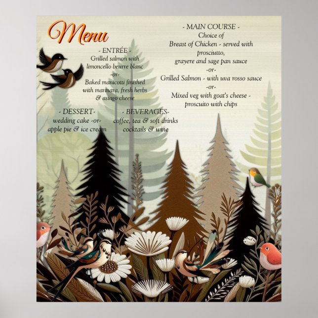 Konstexempel på förenklade fåglar i stil i poster (Framsidan)