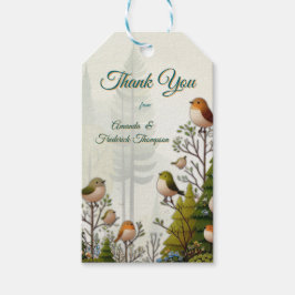 Konstexempel på förenklade fåglar i stil i presentetikett