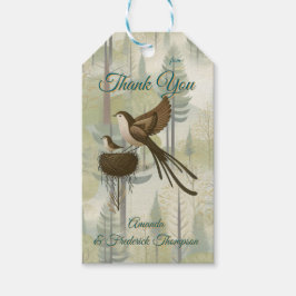 Konstexempel på förenklade fåglar i stil i presentetikett