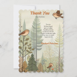 Konstexempel på förenklade fåglar i stil i tack kort