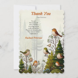 Konstexempel på förenklade fåglar i stil i tack kort