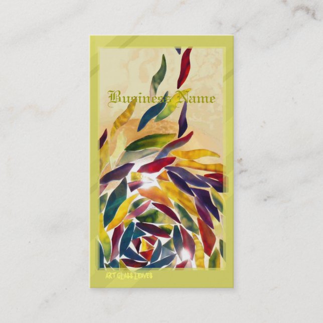 Konstexponeringsglas lämnar den färgrika visitkort (Framsida)