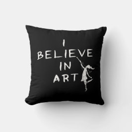Konstfe: Jag tror i konst (svarten) Kudde
