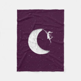 Konstfe: Måla månen (lilor) Fleecefilt