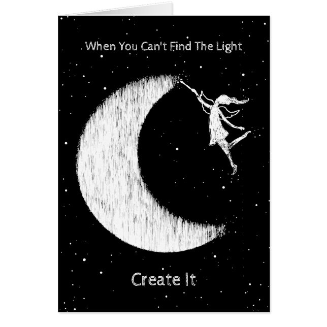 Konstfe: Måla månen - skapa lätt Hälsningskort (Framsidan)