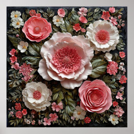 Konstfull blomsterarrangemang poster