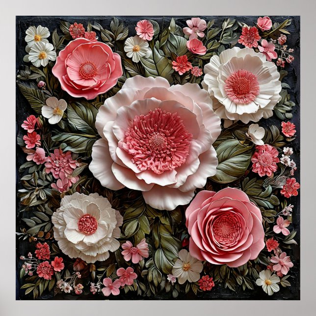 Konstfull blomsterarrangemang poster (Framsidan)