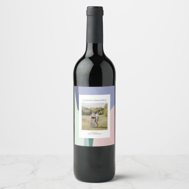 Konstfull julpresent Foto Vin Etikett (Framsida)