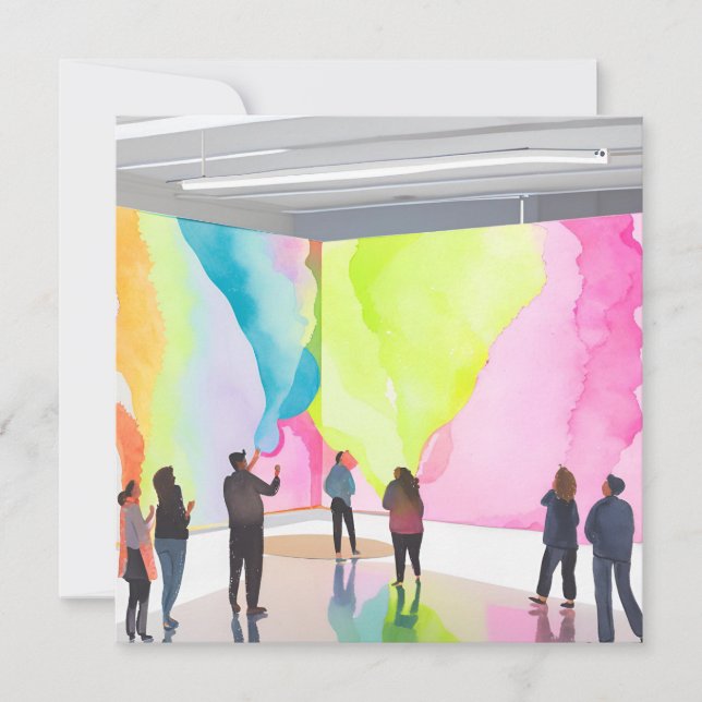 Konstgalleri | Modern samtida akvarellkort (Framsida)