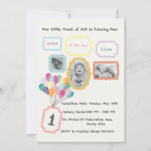 Konstgalleri tema - Pastell 1-års födelsedagsfoto