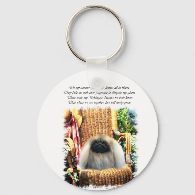 Konstgåvor från Pekingese Nyckelring (Framsida)
