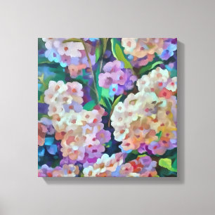 Konstgjord Abstrakt av Hortensia Blommigt Art Canvastryck