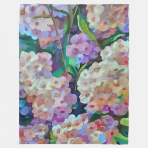Konstgjord Abstrakt av Hortensia Blommigt Art Fleecefilt