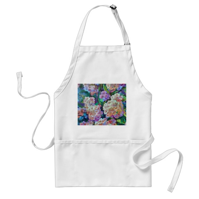 Konstgjord Abstrakt av Hortensia Blommigt Art Förkläde (Framsidan)