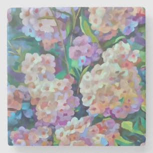 Konstgjord Abstrakt av Hortensia Blommigt Art Stenunderlägg