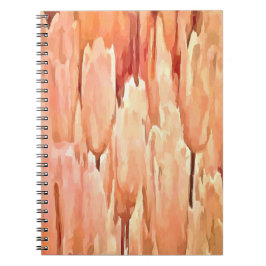Konstgjord Abstrakt för korall och ökennulips Anteckningsbok
