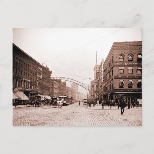 Konstgjord antik Foto High Street Columbus OH Vykort (Framsida)