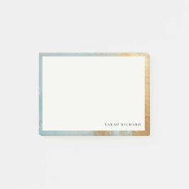 Konstgjord Aqua Blue Guld Oil Paint Struktur Post-it Block