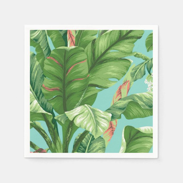 Konstgjord Banana Löv och blomsterfärgning Pappersservett (Framsidan)