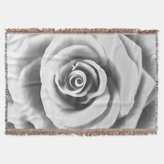 Konstgjord Big Vit ros Filt (Framsidan)