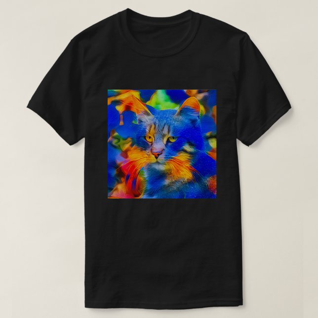 Konstgjord blomma från stil vild katt t shirt (Design framsida)