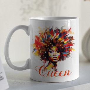 Konstgjord Blommigt Afro Woman med Monogram och ci Kaffemugg