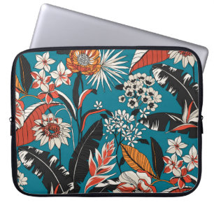 Konstgjord Blommigt Deco: Vintage Sömlös Mönster Laptop Fodral