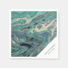 Konstgjord Boho Aqua Marble Anpassningsbar Napkin Pappersservett