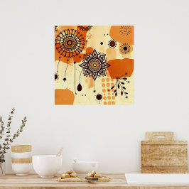 Konstgjord Boho Mandala-design Poster