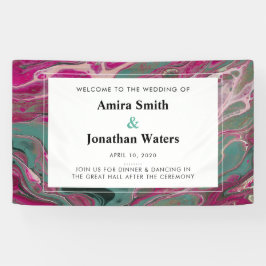 Konstgjord Boho Rosa Marble Entrance Banner