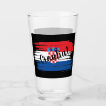 Konstgjord Brushstroke Kroatien Flagga