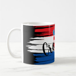 Konstgjord Brushstroke Kroatien Flagga Kaffemugg