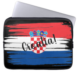 Konstgjord Brushstroke Kroatien Flagga Laptop Fodral
