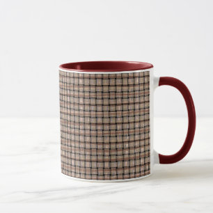 Konstgjord Burlap Brown Beige Tan Weave Funky Mugg
