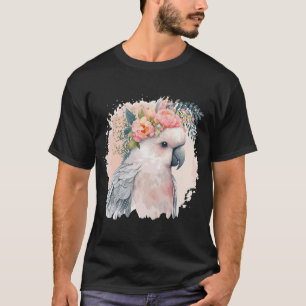 Konstgjord Cockatoo Parrot Bird Flower Krona Pet B T Shirt