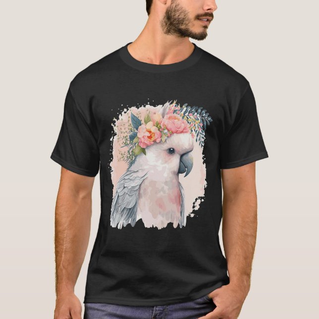 Konstgjord Cockatoo Parrot Bird Flower Krona Pet B T Shirt (Framsida)