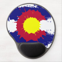 Konstgjord Colorado-flagga-målarfärg stänk gel mou