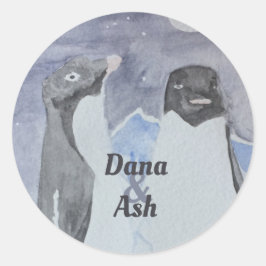 Konstgjord Cute Penguin par Runt Klistermärke