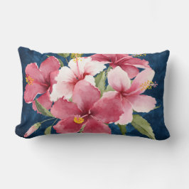 Konstgjord design av djupblåa och vattenfärgade bl lumbarkudde