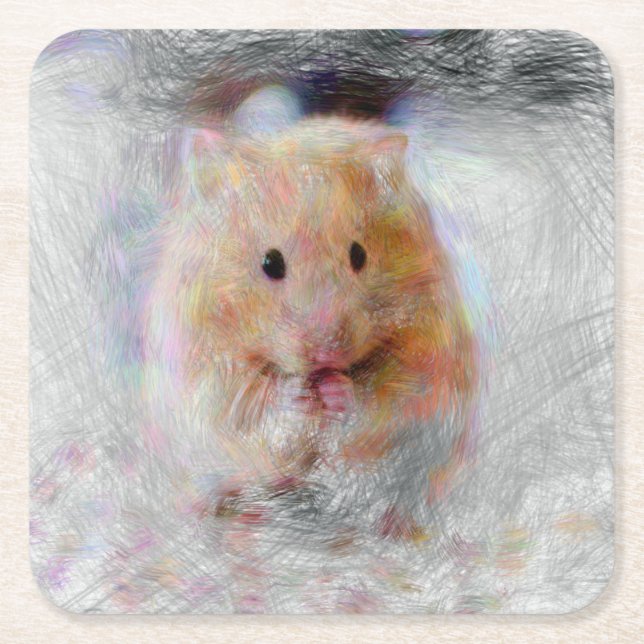Konstgjord djurhamster underlägg papper kvadrat (Framsidan)