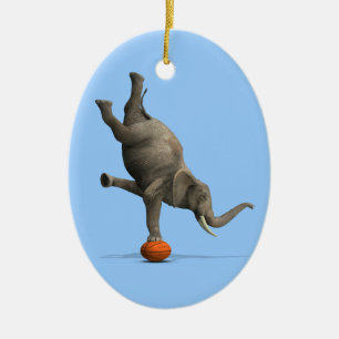 Konstgjord elefant julgransprydnad keramik
