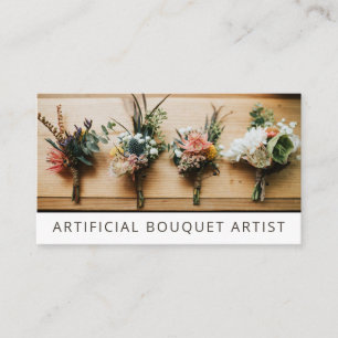 Konstgjord eller Silke blommig Bouquet Visitkort