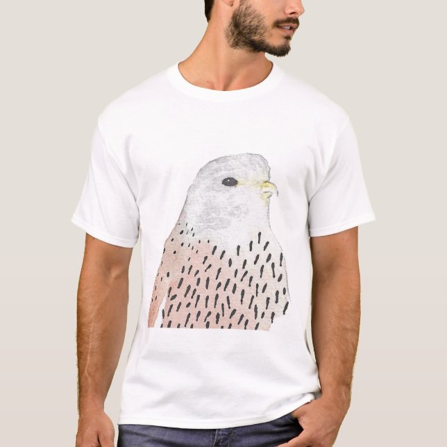 Konstgjord fågelfärgsfärg Kestrel T Shirt (Framsida)