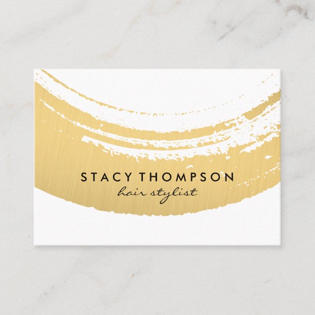 Konstgjord faux Metallic Guld Brushed Visitkort (Framsida)