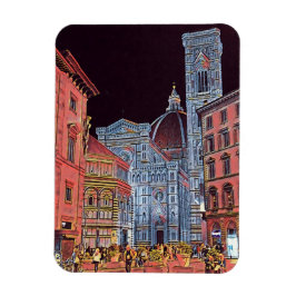 Konstgjord Florence Italien Street Scene med Duomo Magnet