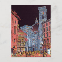 Konstgjord Florence Italien Street Scene med Duomo