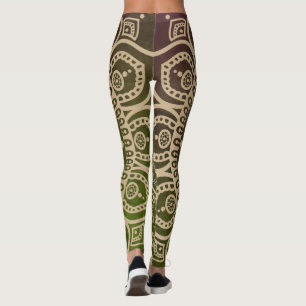 Konstgjord gradient stosty grönt Mandala Yoga work Leggings