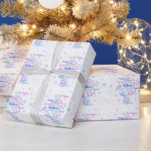 Konstgjord gymnastika Ord Cloud Snowflake Presentpapper