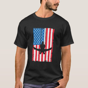 Konstgjord gymnastika Ringar American Flagga USA S T Shirt
