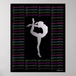 Konstgjord gymnastikfärgtypografi poster